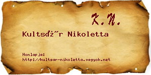 Kultsár Nikoletta névjegykártya