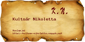 Kultsár Nikoletta névjegykártya