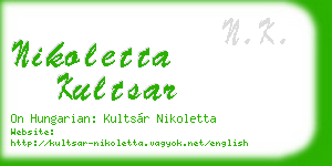 nikoletta kultsar business card